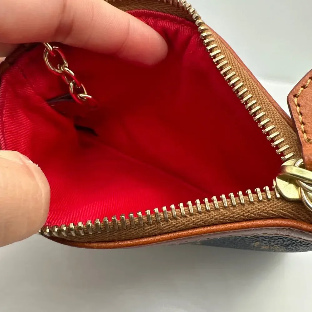 DOONEY & BOURKE Blue Brown Signature Pouch Case with Keychain - Picture 5 of 6